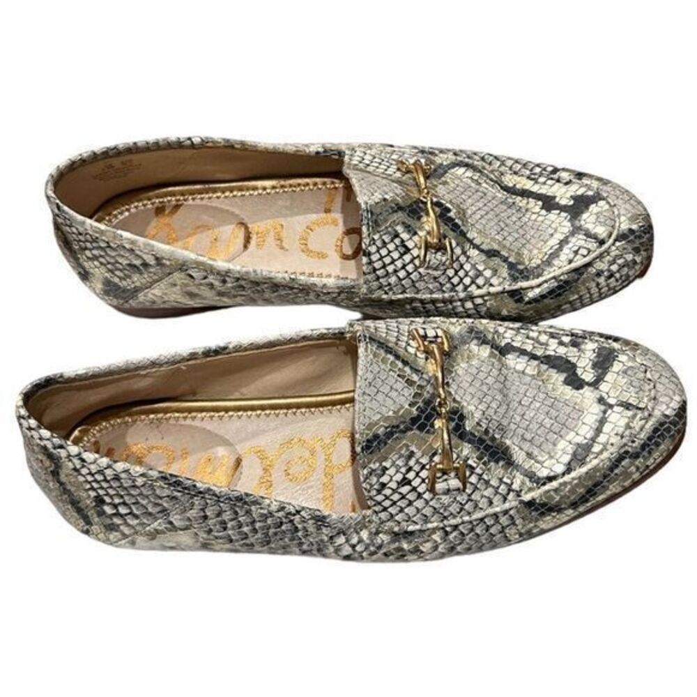 Sam Edelman Women's Loraine Bit Loafers Snakeskin Printed Black/Grey Size 6.5 - Picture 6 of 9